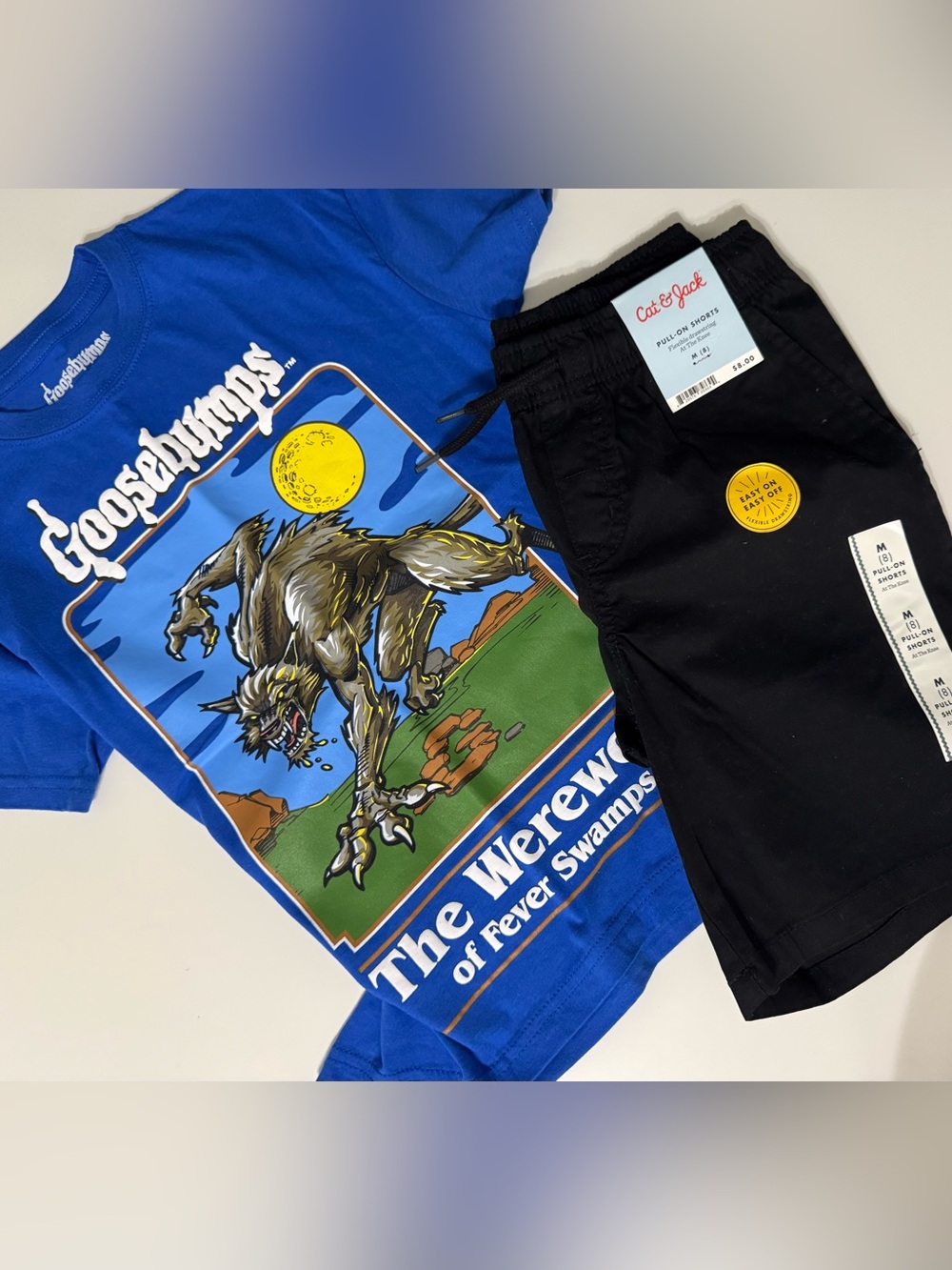 Goosebumps Blue Werewolf Graphic Tee and Boack Cat & Jack